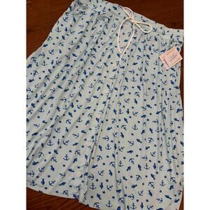 NWT Lularoe Marsha Skirt XL- Blue Anchors & Fish